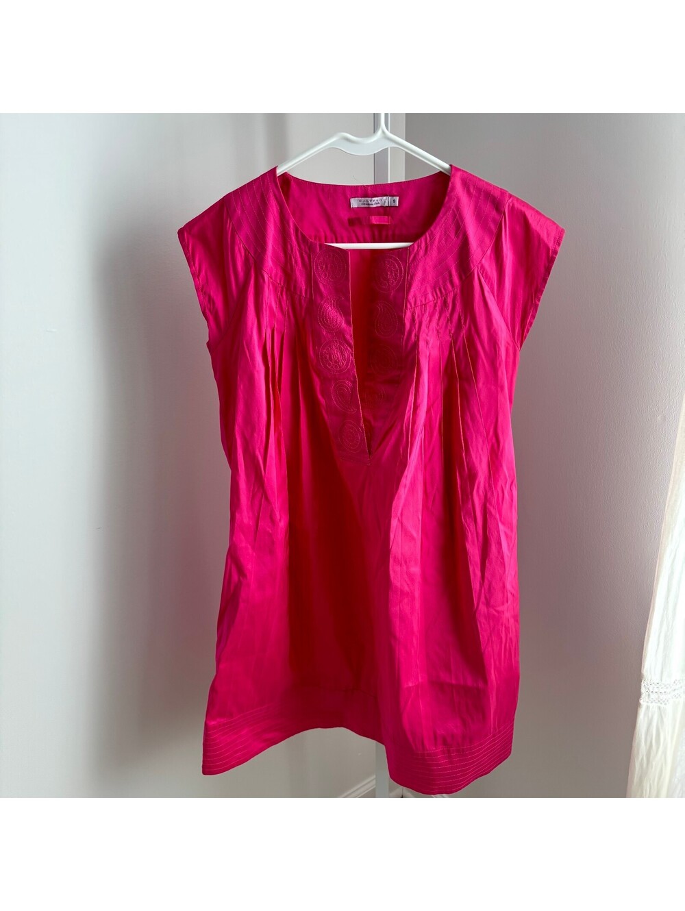 Calypso by Christianne Celle NWOT Women's Pink Fuscia 100% Silk Mini Dress S